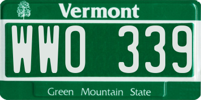 VT license plate WWO339