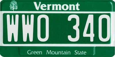VT license plate WWO340