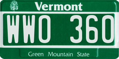 VT license plate WWO360
