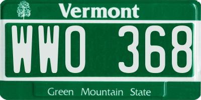 VT license plate WWO368