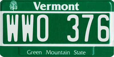VT license plate WWO376