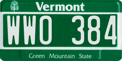 VT license plate WWO384