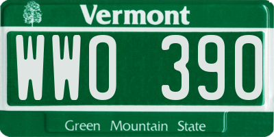VT license plate WWO390