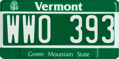 VT license plate WWO393