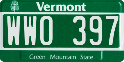 VT license plate WWO397