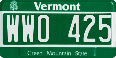 VT license plate WWO425
