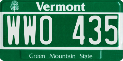 VT license plate WWO435