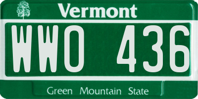 VT license plate WWO436