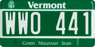 VT license plate WWO441