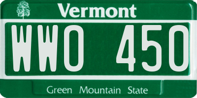 VT license plate WWO450
