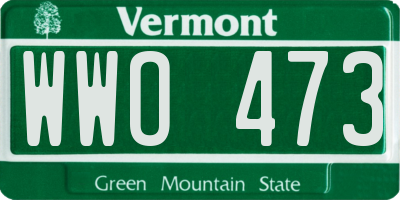 VT license plate WWO473