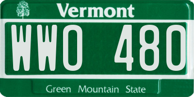VT license plate WWO480