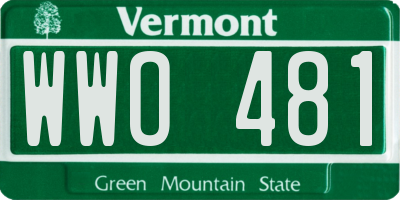 VT license plate WWO481