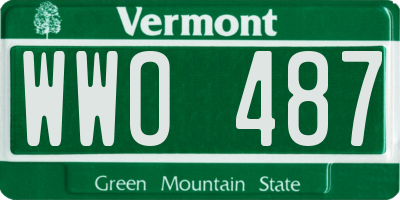 VT license plate WWO487