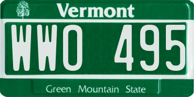 VT license plate WWO495