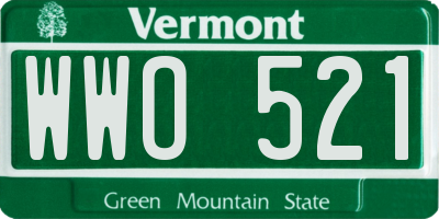 VT license plate WWO521