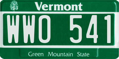 VT license plate WWO541