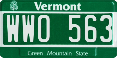 VT license plate WWO563
