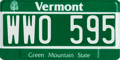 VT license plate WWO595