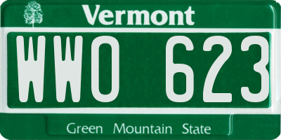 VT license plate WWO623