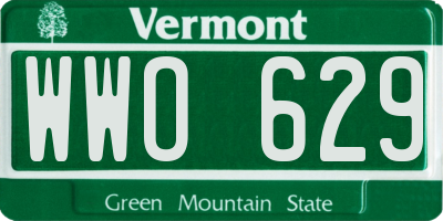 VT license plate WWO629