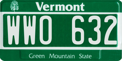 VT license plate WWO632