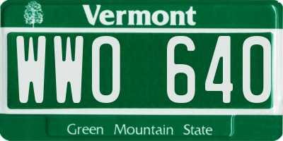 VT license plate WWO640