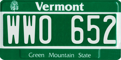 VT license plate WWO652