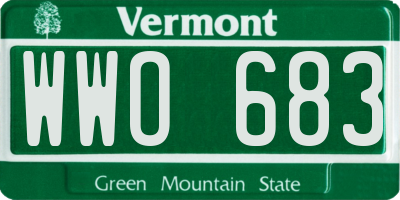 VT license plate WWO683