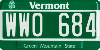 VT license plate WWO684