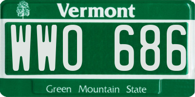VT license plate WWO686