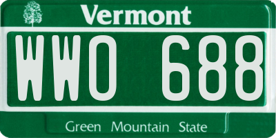 VT license plate WWO688