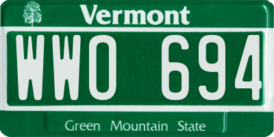 VT license plate WWO694