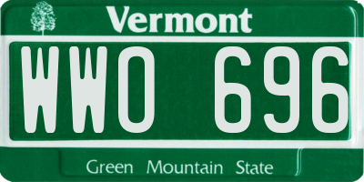 VT license plate WWO696
