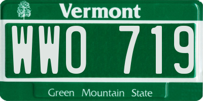 VT license plate WWO719