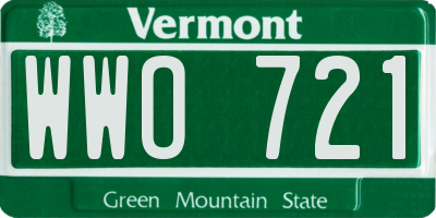 VT license plate WWO721