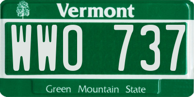 VT license plate WWO737