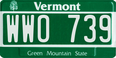 VT license plate WWO739