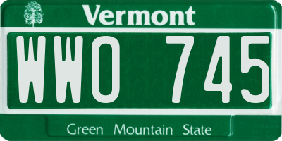 VT license plate WWO745