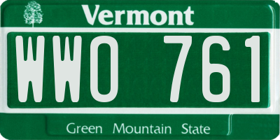VT license plate WWO761