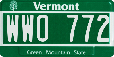 VT license plate WWO772
