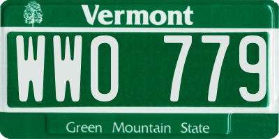VT license plate WWO779