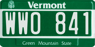 VT license plate WWO841
