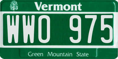 VT license plate WWO975