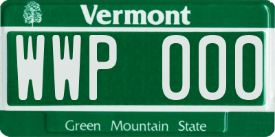 VT license plate WWP000