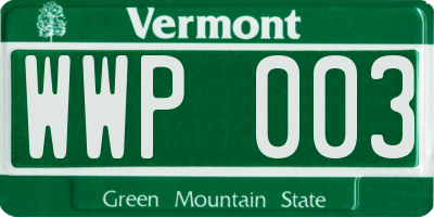 VT license plate WWP003