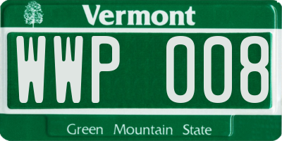 VT license plate WWP008