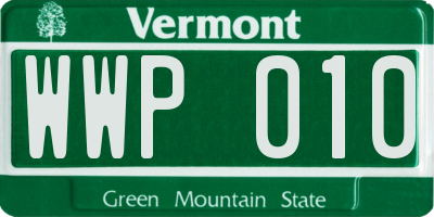VT license plate WWP010