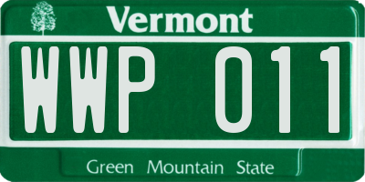 VT license plate WWP011