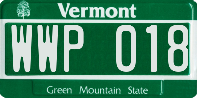 VT license plate WWP018